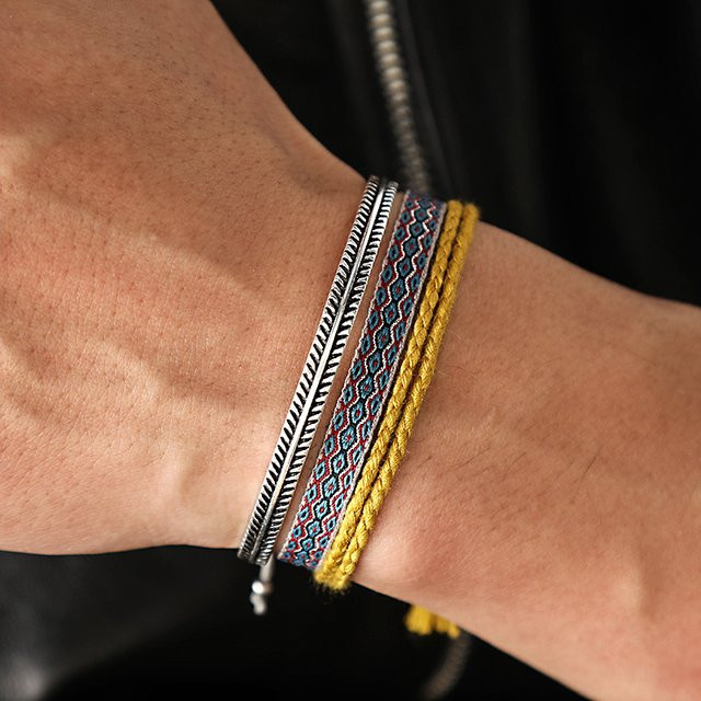 Woozu Armband-Set, 925 Silber, Baumwollseil, Unisex - Bild 1