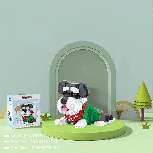 Linyi toy car Haustier Gog Bausteine Bulldogge Schnauzer Husky, ab 6 Jahren - Bild 1