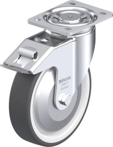 Blickle Lenkrolle LH-POTH 200G-FI-FA mit Feststeller, Rad-Durchmesser: 20 cm, Tragfähigkeit: 800 kg, verzinkt, grau/weiß/silber - Bild 1