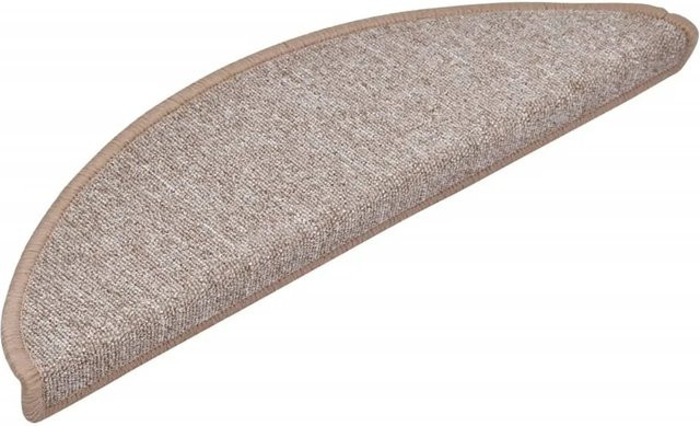 vidaXL Treppenmatten 15er Set Hellbraun, selbstklebend, rutschfest und schalldämmend, Polypropylen, B/T/H: 56 x 17 x 3 cm - Bild 1