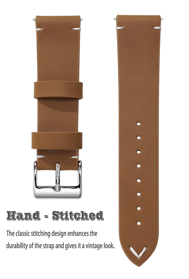 SAMCO Uhrenarmband Leder, Edelstahl Schnalle, Herren Damen - Bild 2