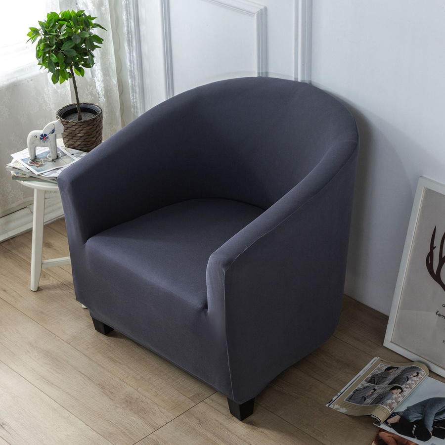Yiran Furniture Sofabezug aus Samt und Milchseide in Grau, halbkreisförmiger Bogen für Sessel und Einzelsofas, Breite: 60 cm, Tiefe: 40 cm - Bild 1