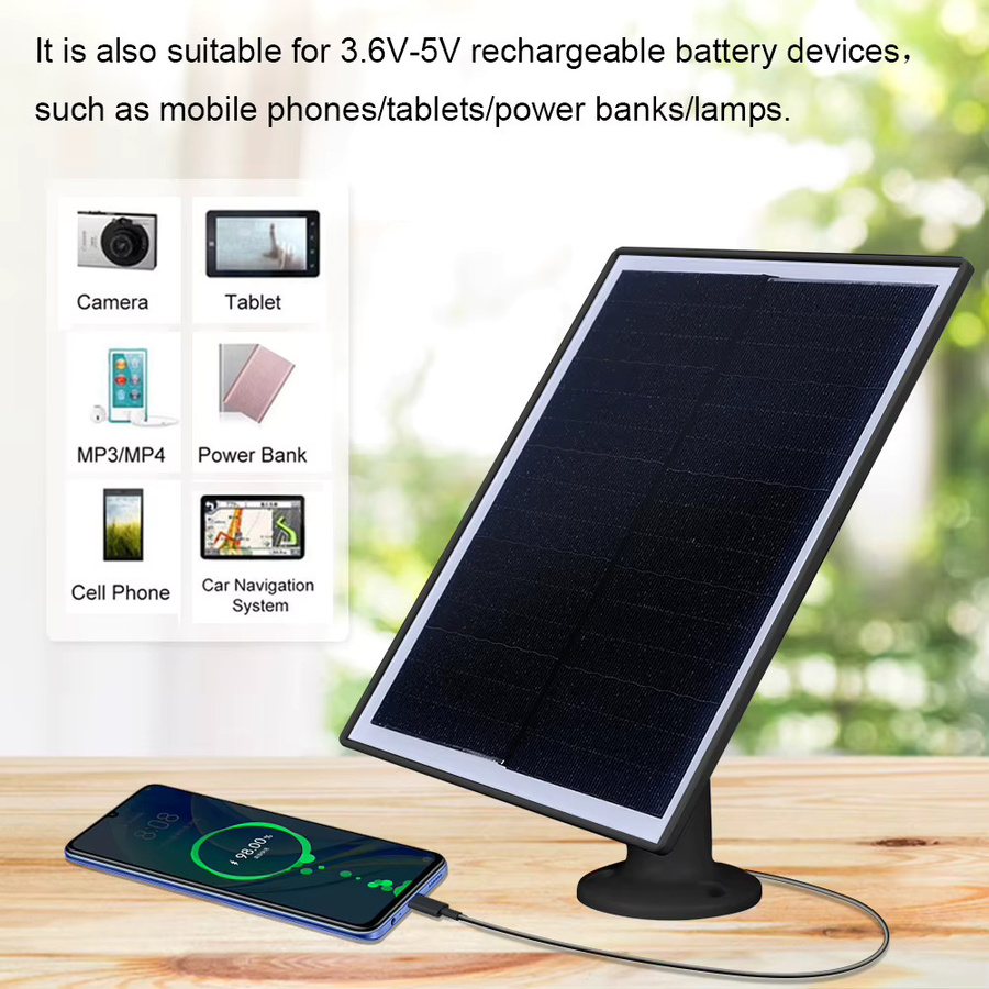 APWIKOGER Schindel-Solarpanel 6W 5V mit 24 % Effizienz, IP65 wasserdichtes Solar-Ladepanel für Außenbereich in Schwarz oder Weiß - Bild 4