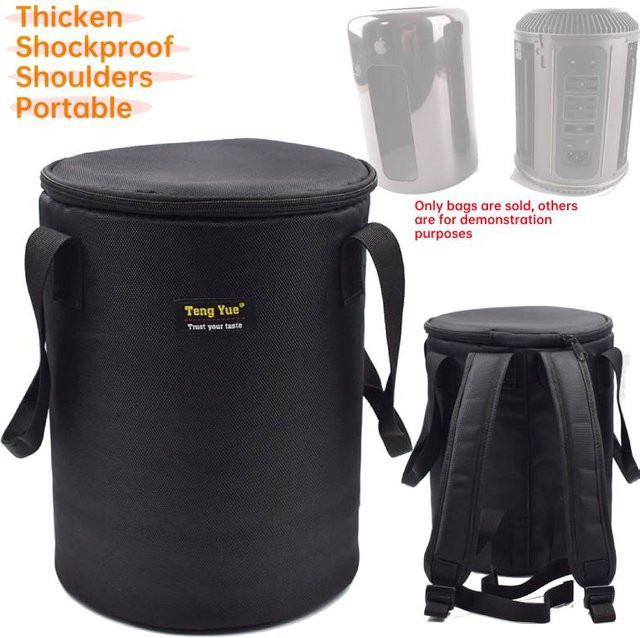 Zylindrische Computer-Host-Tasche für Apple Mac Pro in Schwarz, tragbarer Anti-Splash Schulterrucksack - Bild 1
