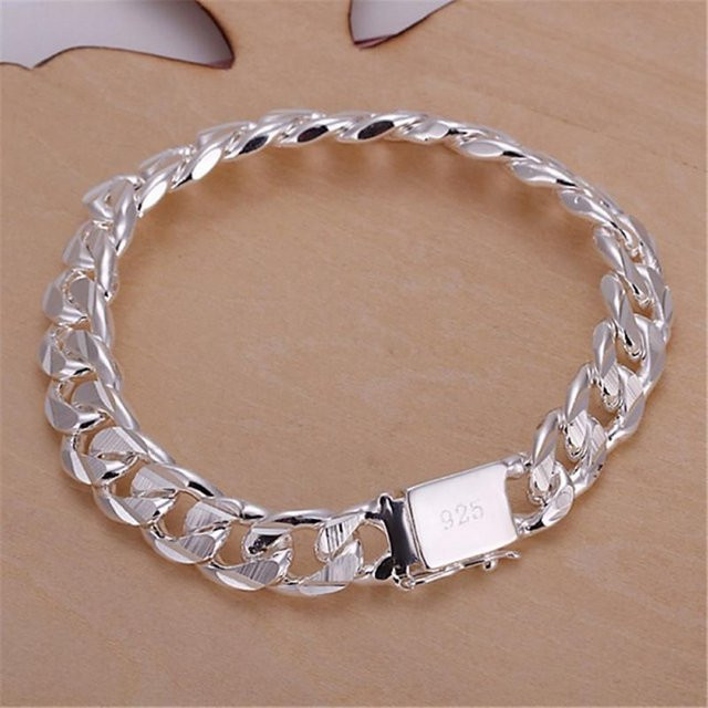 YIRAN Jewelry Armband, 925 Silber, 10mm, gray, Unisex - Bild 1