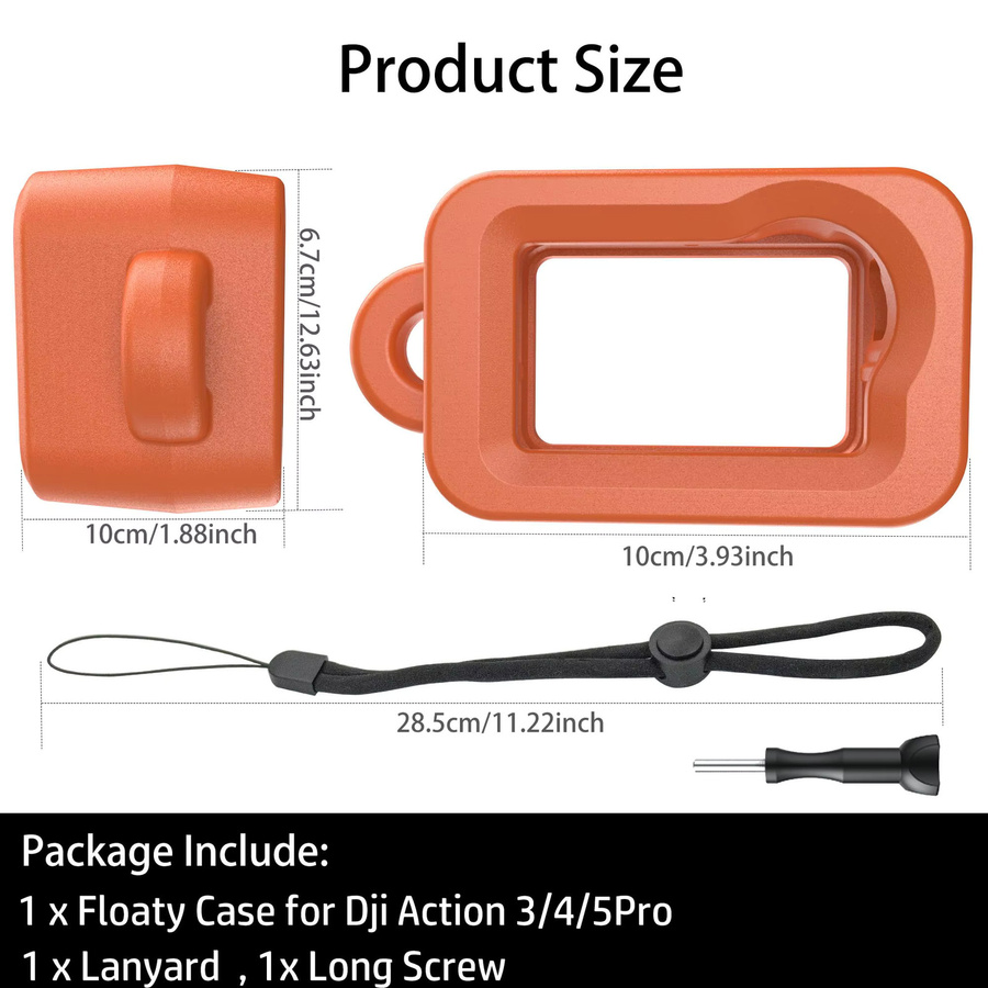 DJI Schwimmendes Tauchgehäuse für Osmo Action 5 Pro, Action 6, Action 4 und Action 3 in Orange mit Surf-Schaumstoff - Bild 2