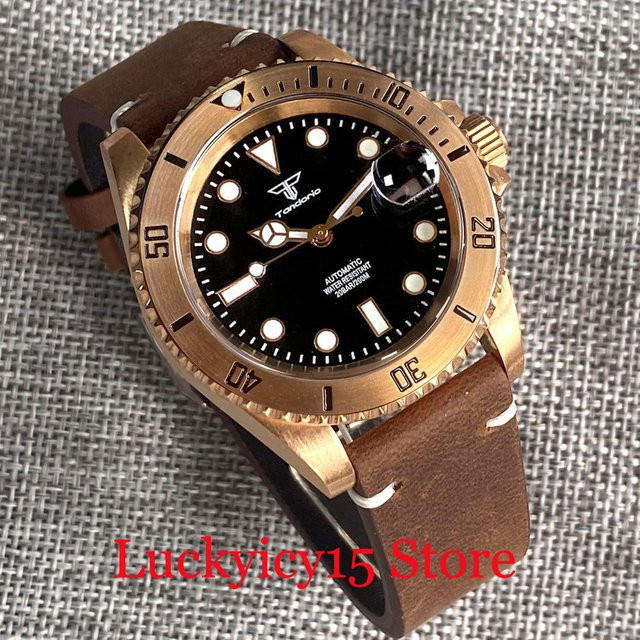 Tandorio Armbanduhr, Automatik, Bronze, Grün, 40 mm, Herren - Bild 1