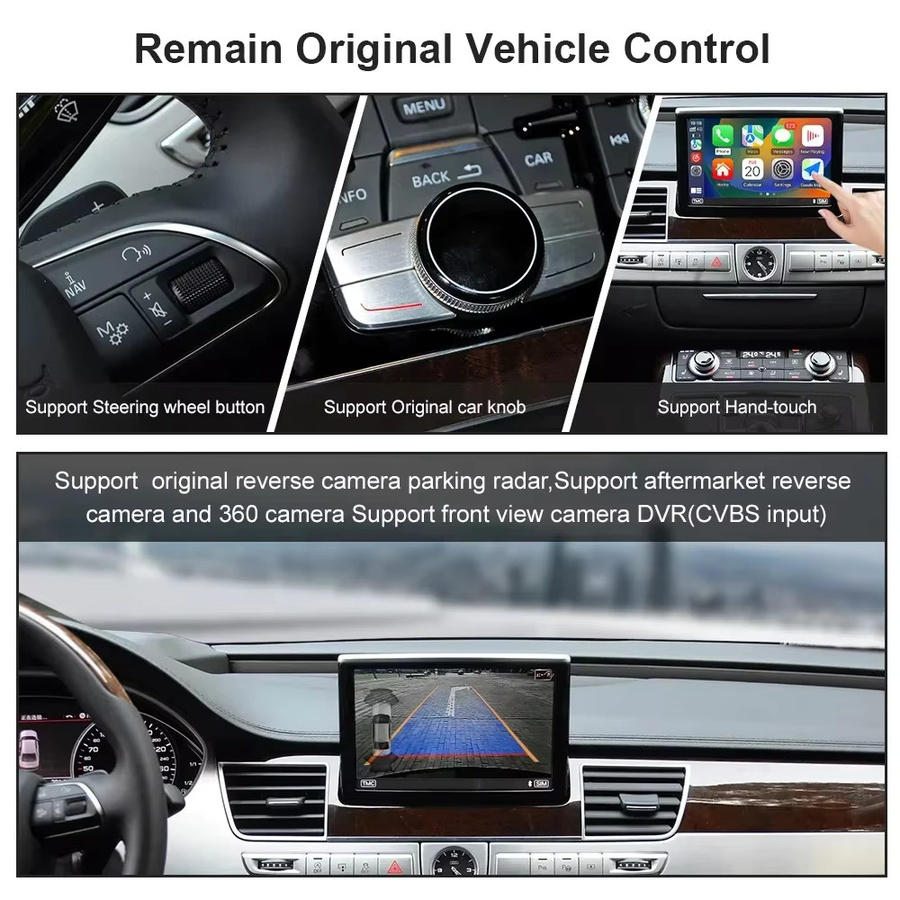 AUTOABC Wireless Android Auto und CarPlay Schnittstelle für Audi A8 2011–2017 in Schwarz mit Mirror Link und AirPlay - Bild 2
