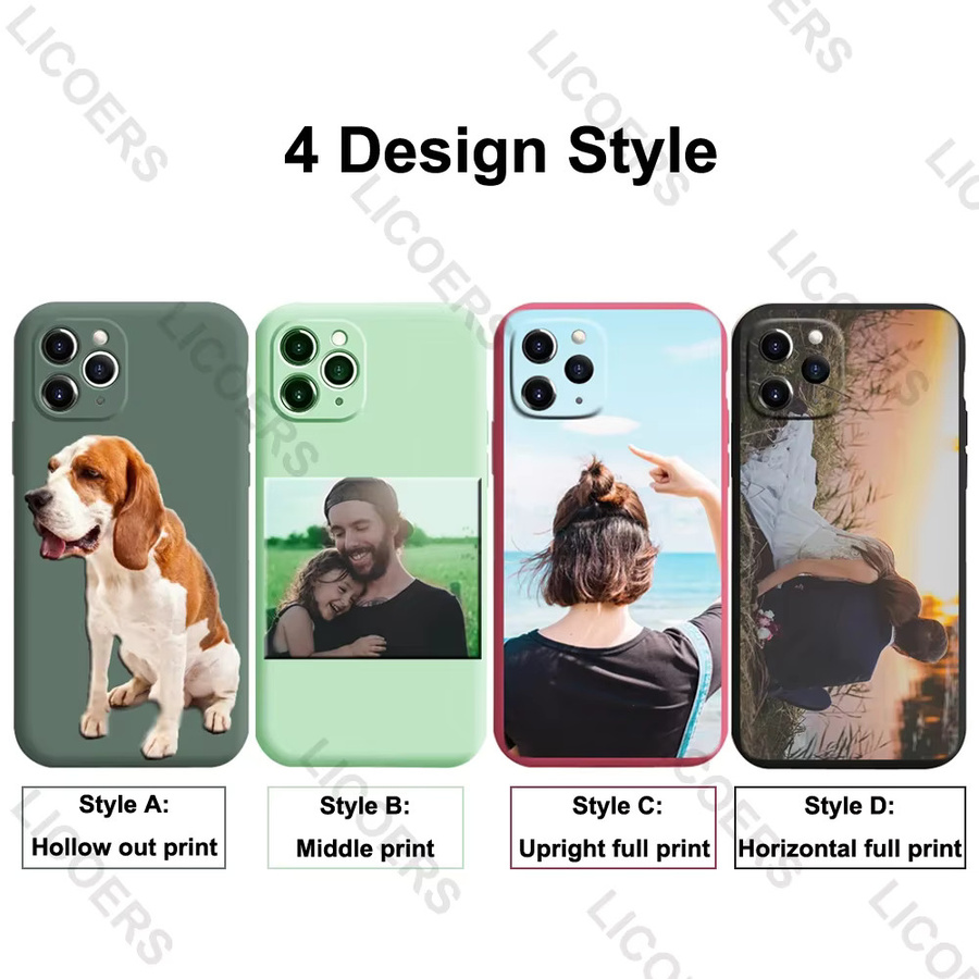 LICOERS Personalisierte DIY Foto-Flüssigsilikonhülle mit Flanellfutter und matter Oberfläche für iPhone 17 16 15 14 13 12 Pro Max Mini 11 XS XR X 7 8 Plus in Weiß - Bild 3