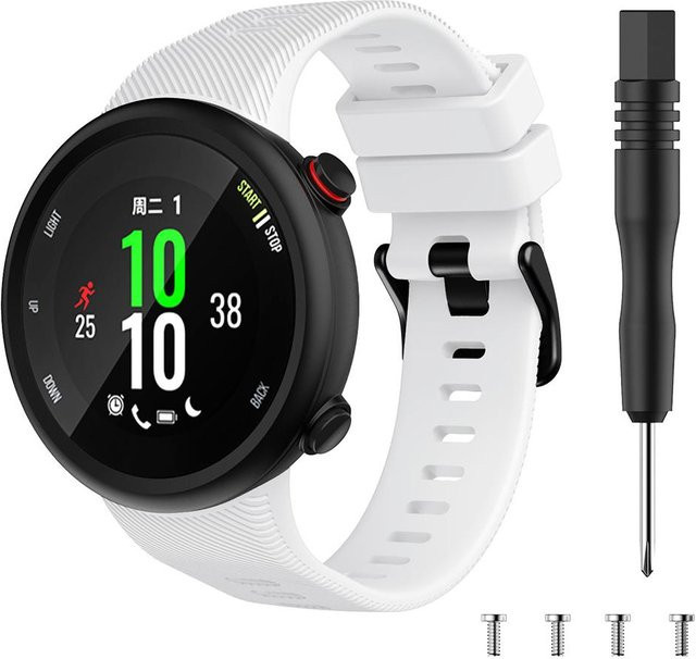 Uhrenarmband Silikon, Weiß, Unisex, für Garmin Forerunner 45 45S Swim 2 - Bild 1