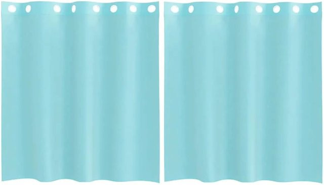 vidaXL Voile Vorhänge mit Ösen, 2er Set, Türkis, Breite: 140 cm, Höhe: 140 cm - Bild 1