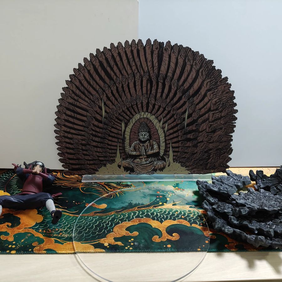Banpresto Naruto Anime Figur Senju Hashirama Vibration Stars mit Basis und Acryl Stand in Weiss - Bild 3