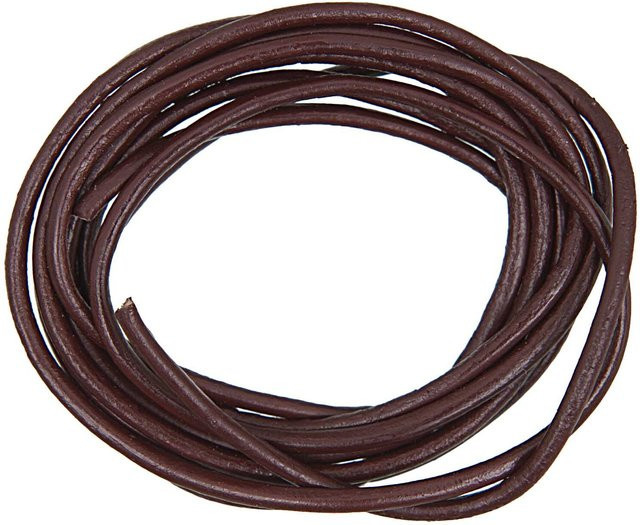 Rico Design Lederband, 2 mm, 1 m, Dunkelbraun, Unisex - Bild 1