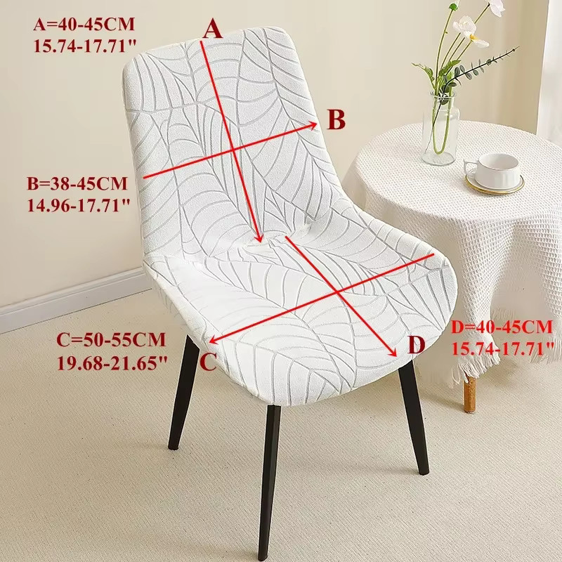 WANERQU Esszimmerstuhlhussen aus Jacquard, elastische Sitzschonbezüge für gebogene Stühle, waschbar - Bild 2
