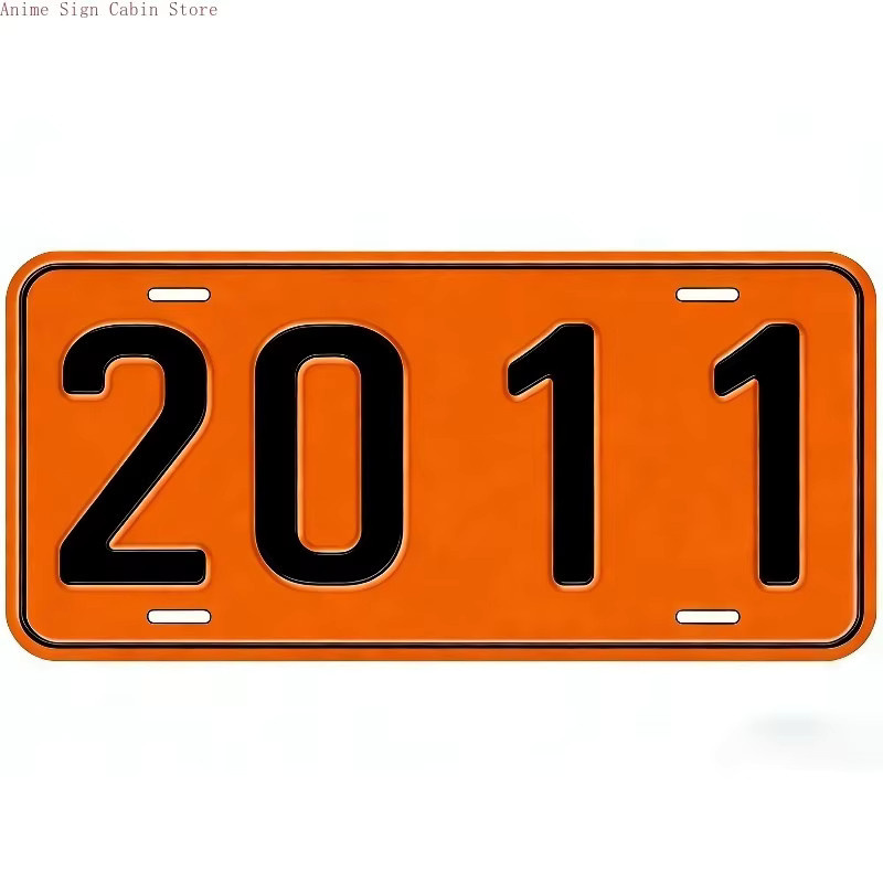 Potdemiel Aluminium-Nummernschild Vintage in Orange, Metall-Wanddekoration, B/H: 30,0 x 15,0 cm - Bild 2