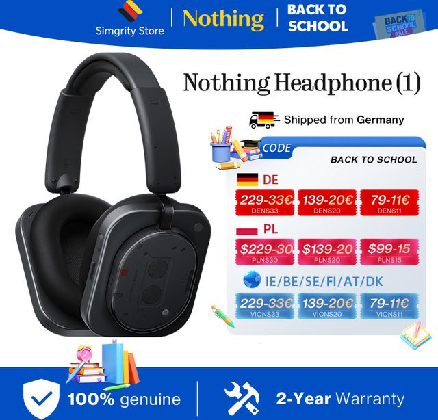 Nothing Headphone 1 Kopfhörer in Schwarz mit KEF Sound und adaptivem ANC - Bild 1