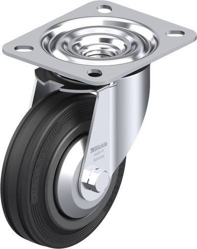 Blickle Lenkrolle LE-VPP 100R-FA in Schwarz und Grau mit 100 mm Rad-Durchmesser und einer Tragfähigkeit von 70 kg - Bild 1
