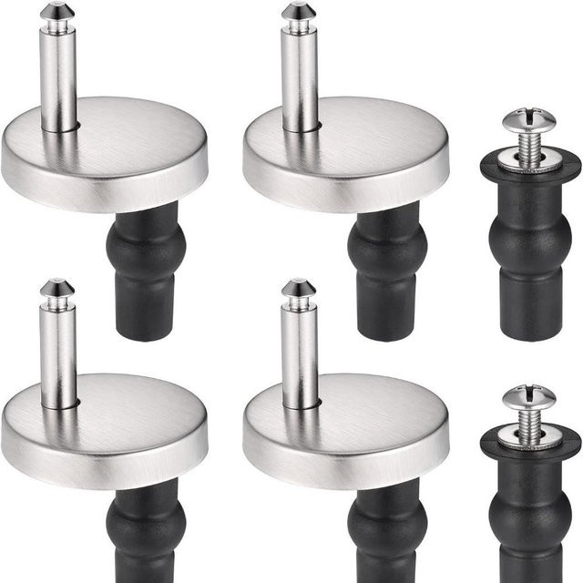 Binchi Outdoor Product Toilettendeckel Scharniere Set aus Edelstahl mit Soft-Close und universellen Schrauben zur Oberbefestigung in Silber - Bild 1