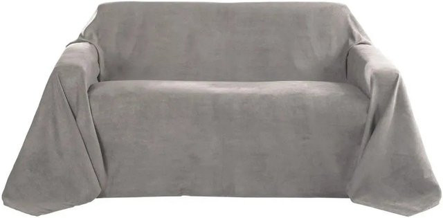 Beautissu Romantica Tagesdecke in Wildleder-Optik, Grau, B/T: 210 x 280 cm - Bild 1
