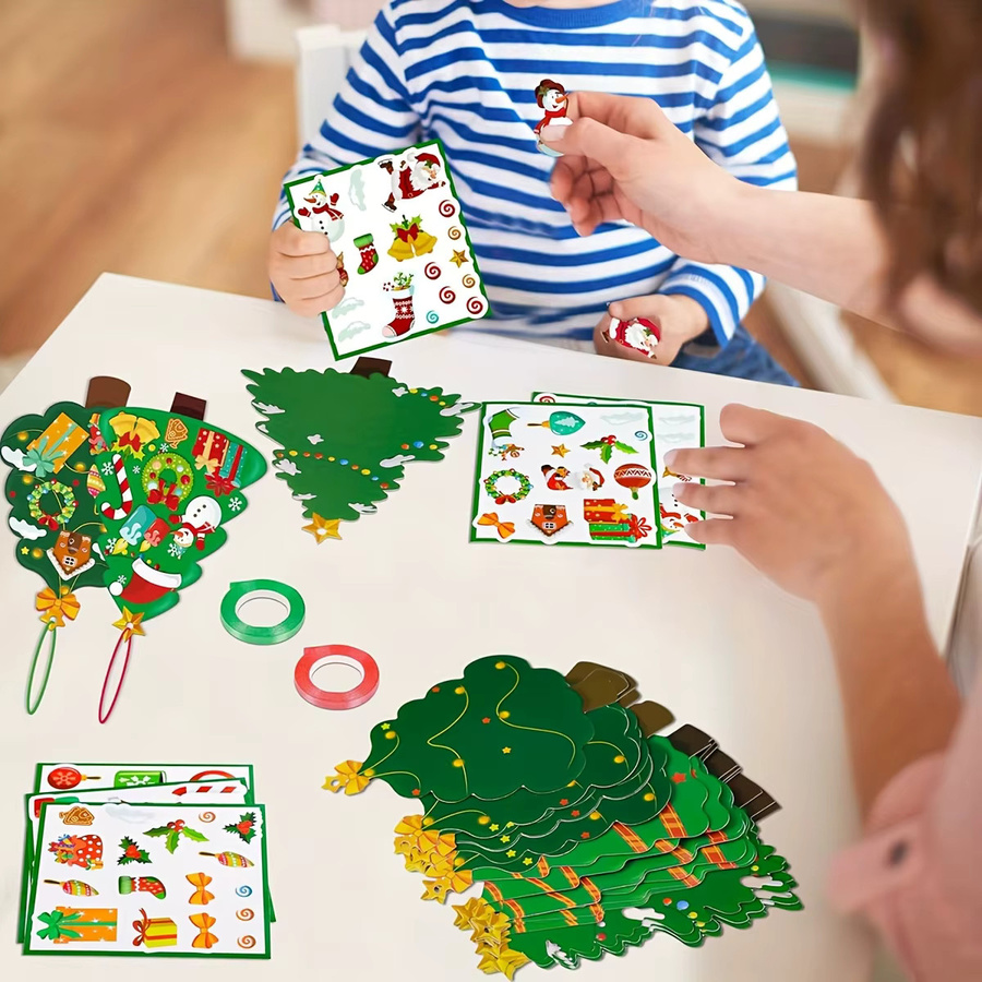 DUTRIEUX 24er-Set Weihnachtsbaumschmuck zum Basteln in Bunt/Mehrfarbig mit Aufklebern für Kinder und Klassenzimmeraktivitäten - Bild 2