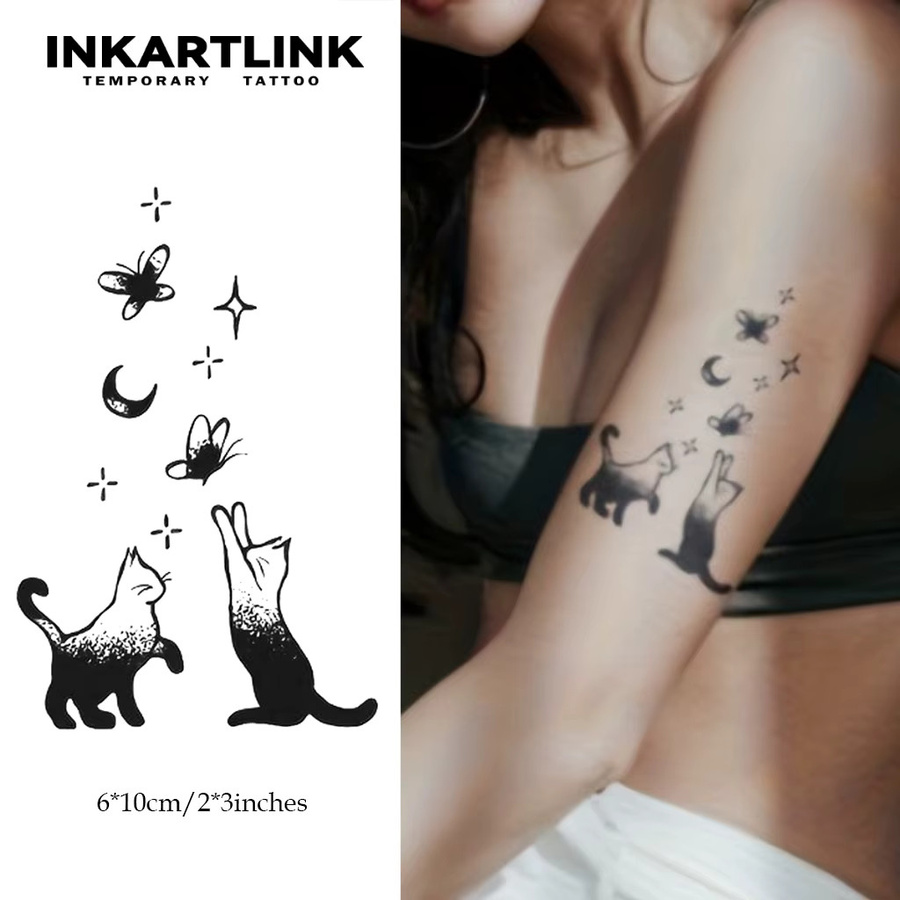 Temporäres Katzen-Tattoo, wasserfest, semi-permanent, hält bis 15 Tage - Bild 2