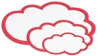 magnetoplan Moderationskarten Wolke in Weiß und Rot, 20 Blatt, B: 43,0 cm x H: 26,5 cm - Bild 1