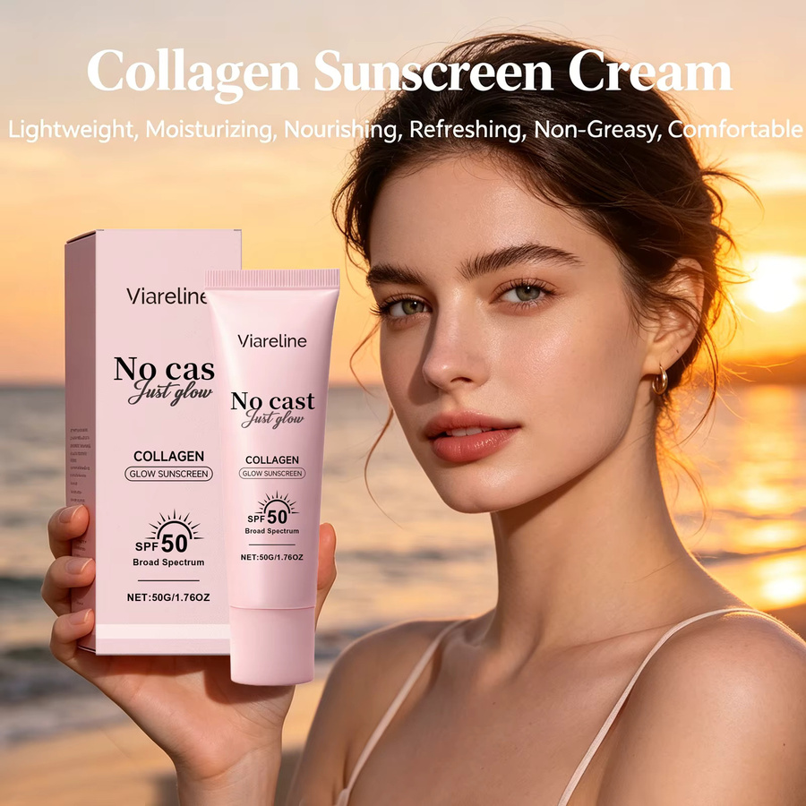 Viareline Gesichts-Sonnencreme mit Kollagen, LSF 50+, Normale Haut, Unisex - Bild 3