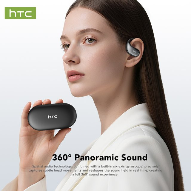 HTC Bluetooth In-Ear Kopfhörer mit Geräuschunterdrückung und Batterieanzeige in Schwarz - Bild 1