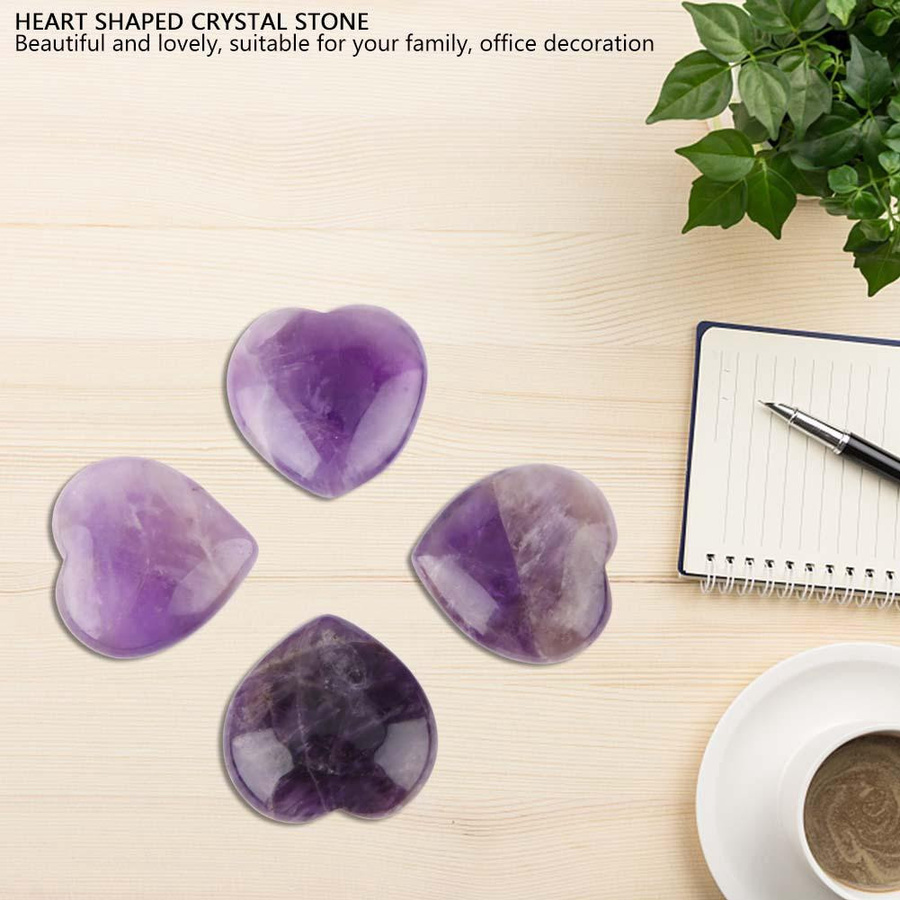 Shoemst Amethyst Naturkristall in Herzform, lila Edelstein für deine Heimdeko - Bild 6