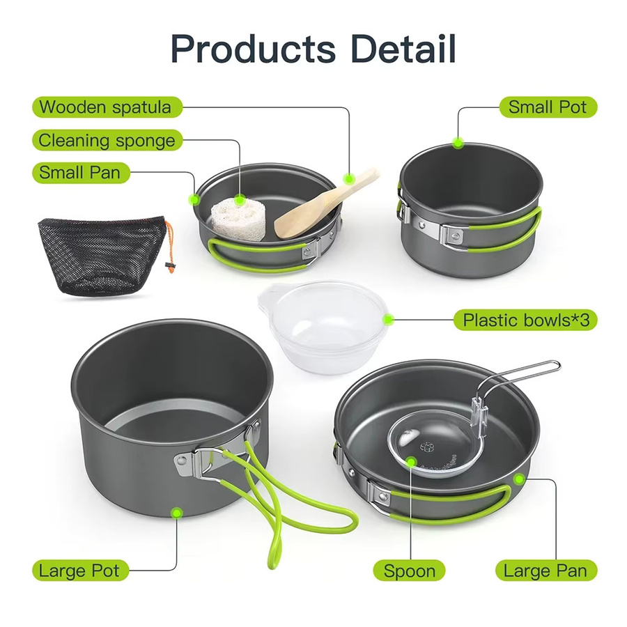 LISM 4-teiliges Outdoor-Kochgeschirr-Set aus Aluminium für 2-3 Personen - Bild 3