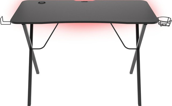 Genesis Gaming Tisch HOLM 200 RGB Gaming Desk in Schwarz mit RGB-Beleuchtung, Breite: 113 cm, Tiefe: 75 cm