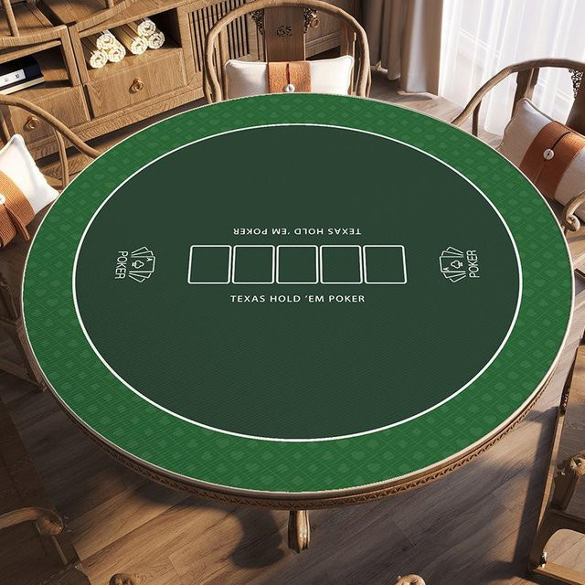Runde Poker-Tischdecke HomeHarmony aus Kristall-Samt in Grün, fleckenresistent und rutschfest, Durchmesser: 120 cm - Bild 1