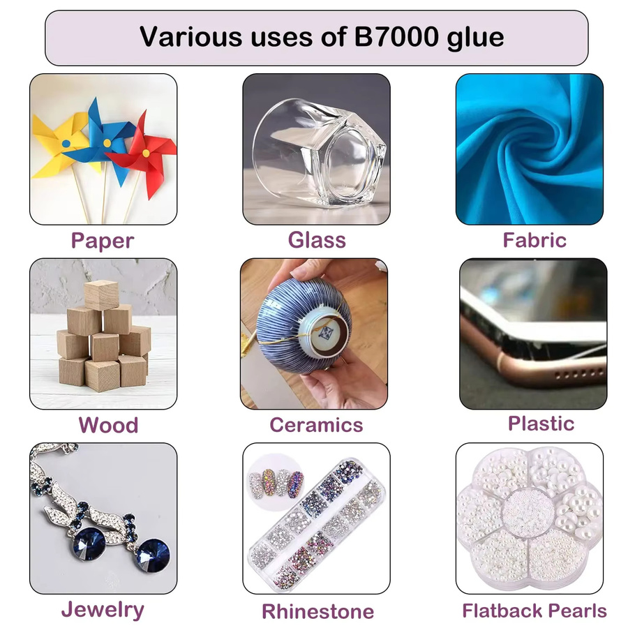 B7000 E8000 Sekundenkleber transparent für Mobiltelefon-Reparaturen, Schmuck, Spielzeug und Modelle zur Verwendung auf Metall, Kunststoff und Glas - Bild 1