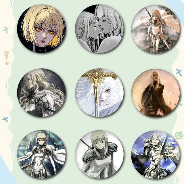 Claymore Anstecknadeln, Metall, Runde Pins, Unisex - Bild 1