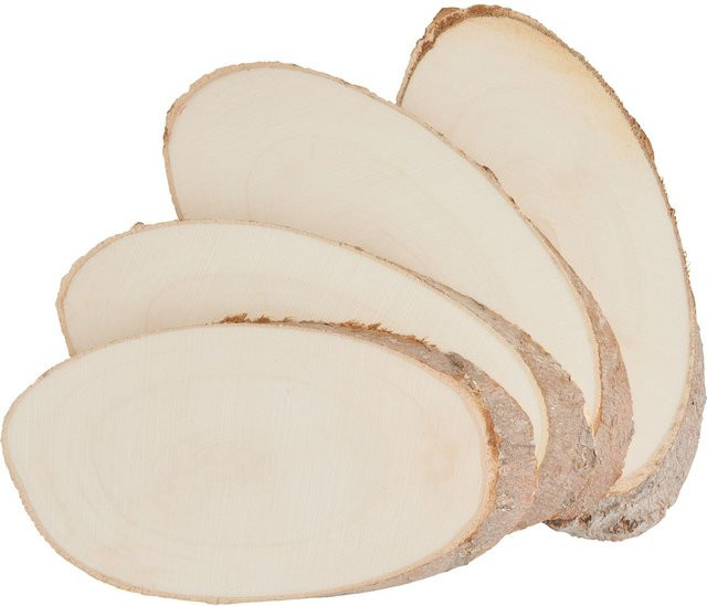 VBS Rindenscheiben Oval aus Rindenholz in Beige für Adventsgestecke zum Aufhängen - Bild 1