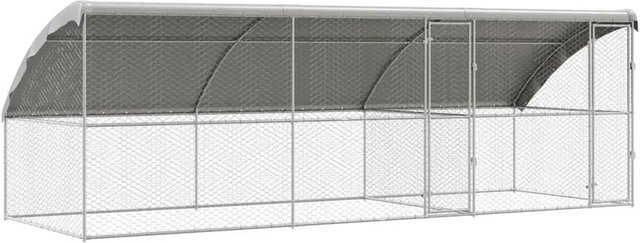 vidaXL Hundekäfig 3-teilig aus verzinktem Stahl in Silber B/T/H: 6 x 2 x 2 m - Bild 1