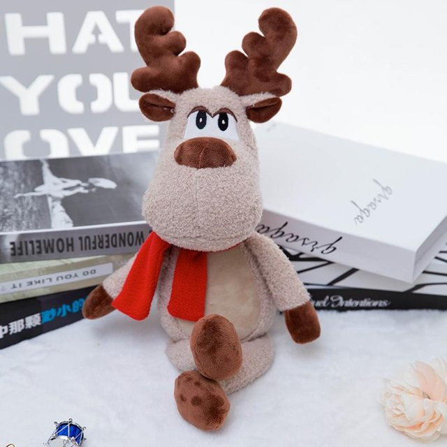 Yiran toy Rentier Plüschtier, Weihnachts Hirsch mit Schal, 50cm - Bild 1