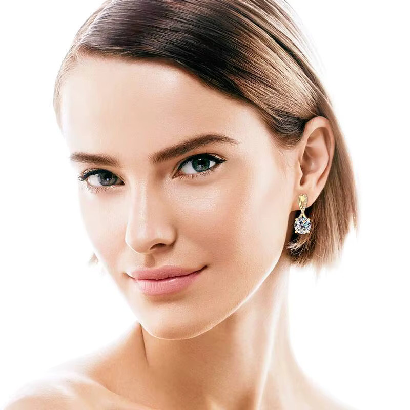 Taoyu Creolen, Moissanit, Silber, Gold, Damen - Bild 2