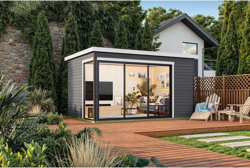 Lasita Gartenhaus Austin mit Flachdach in Carbongrau, B/H/T: 439,6 x 239,4 x 319,6 cm - Bild 1