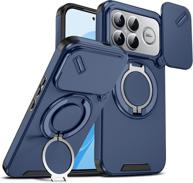 Evolou Stoßfeste Hybrid Handyhülle mit magnetischem Ring und Standfunktion für POCO F8 Ultra, F8 Pro und Redmi K90 Pro Max in Rot oder Blau - Bild 1