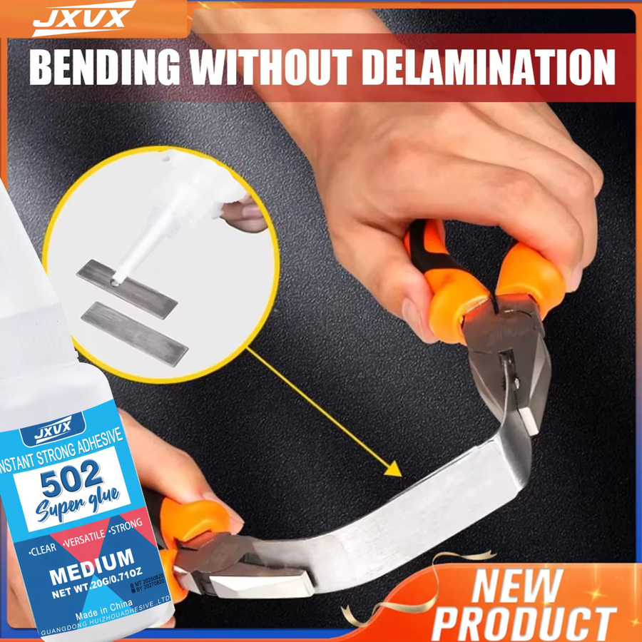 YZAN 502 Instant-Schnelltrocknender Kleber, Mehrzweck-Cyanacrylat-Kleber für Leder, Gummi, Holz und Metall, transparent, flüssig - Bild 2