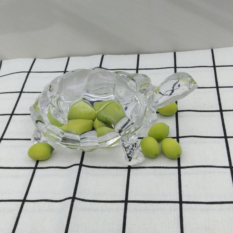 Yiran Furniture Kristallschildkröte-Figur aus Kristallglas in Transparent, Feng-Shui-Ornament für dein Zuhause oder Büro, B/H/T: 5,5 x 5,5 x 3,5 cm - Bild 3