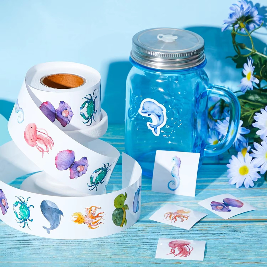 Bunte Rollenaufkleber mit Tiermotiven für Photocard-Dekoration und Verpackungen, Mehrfarbig - Bild 2