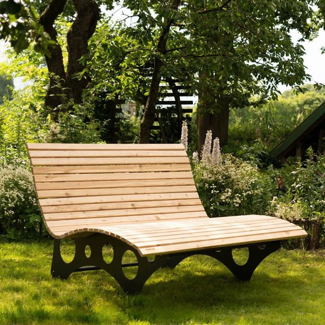 Home Deluxe Wellenholzliege TAIGA Waldsofa aus Lärchenholz in Braun B: 157 cm, T: 200 cm, H: 90 cm - Bild 5
