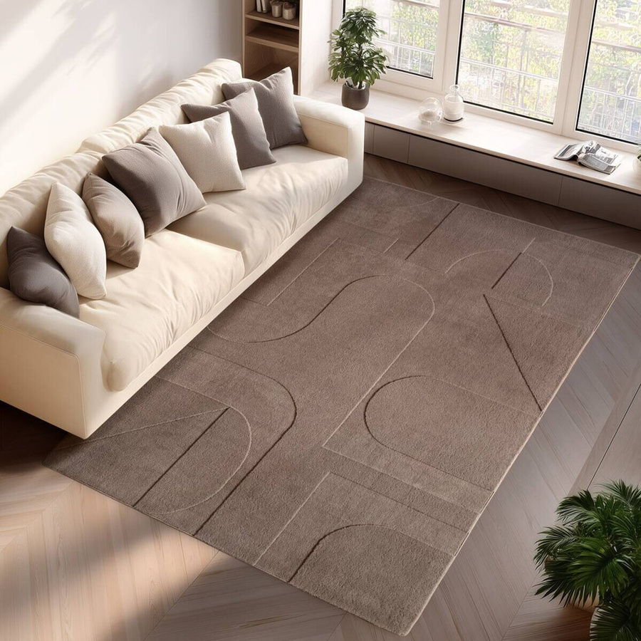 Ayyildiz Kurzflorteppich Pompei in Beige und Creme mit Boho-Design, B/L: 240 x 340 cm - Bild 2