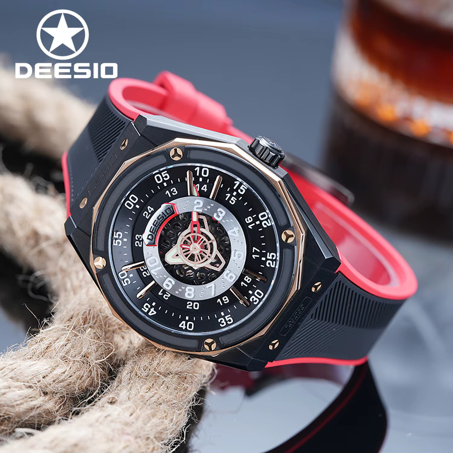 Deesio Armbanduhr, Automatik, Edelstahl, Saphirglas, Silikon, Herren - Bild 2
