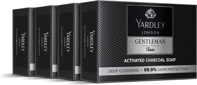 Yardley London Gentleman Classic Aktivkohle Seife, 4 x 100g, Herren - Bild 1