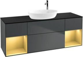 V&B Waschtischunterschrank Finion in Blau und Schwarz lackiert, Breite: 160 cm, Tiefe: 50,1 cm, Höhe: 50,1 cm - Bild 1