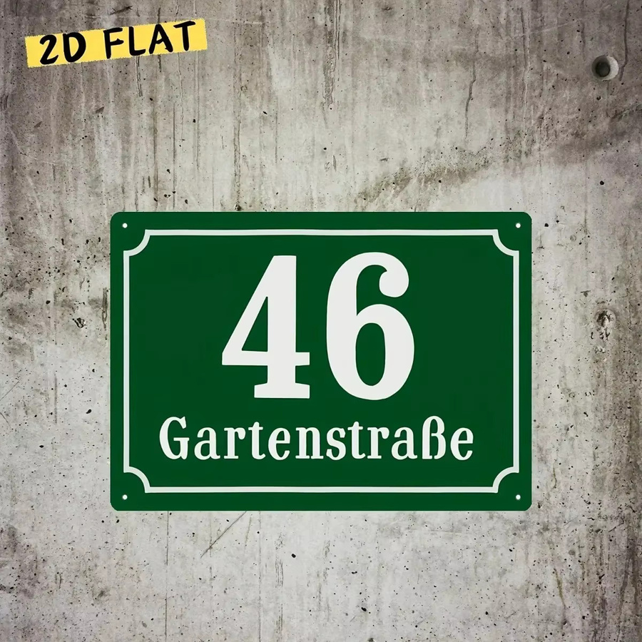 Personalisierte Retro-Hausnummer von CIFBUY als wasserdichte Metall-Plakette in Rot oder Grün für die Wanddekoration im Innen- und Außenbereich - Bild 5