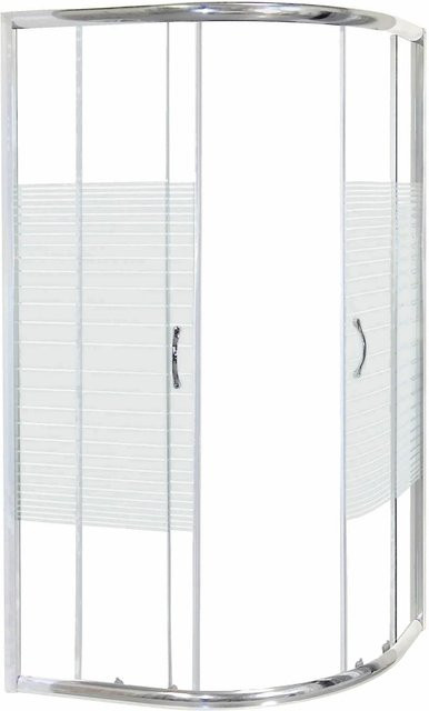 Kerra Duschkabine Madera Eckduschkabine mit Schiebetür, B/T: 100 x 80 cm, Höhe: 180 cm, ESG Glas, Weiß/Transparent - Bild 1